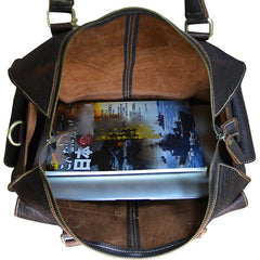 Cool Vintage Leather Mens Overnight Bag Travel Bag Weekender Bag Duffle Bag for Men