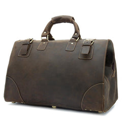 Vintage Leather Mens Large Overnight Bag Weekender Bag Travel Bag Duffle Bag for Men