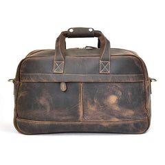 Leather Vintage Mens Coffee Weekender Bag Overnight Bag Duffle Bag for Men