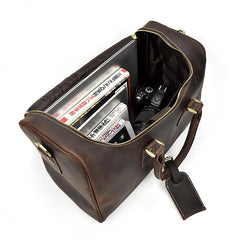 Cool Vintage Leather Mens Overnight Bag Weekender Bag Travel Bag Duffle Bag