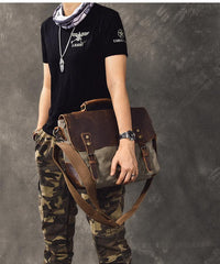 Waxed Canvas Leather Mens 14
