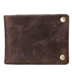 Vintage Leather Mens Small Wallet Bifold Slim billfold Wallet for Men