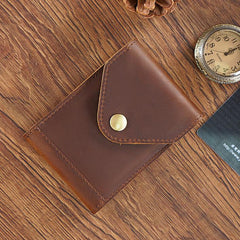 Leather Small Mens Wallet Zipper billfold Front Pocket Wallet Driver's License Card Wallet for Men