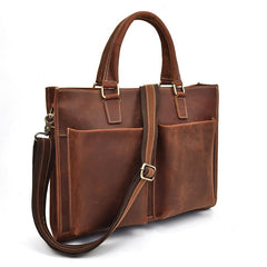 Men Leather Briefcase 14inch Professional Handbag Laptop Bag For Men
