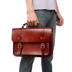 Men's Coffee Leather Convertible Messenger Bag Backpack Stachel Bag For Men