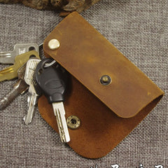 Mens Leather Keyholder With Clip Handmade KeyChain Key Holders KeyRings for Men