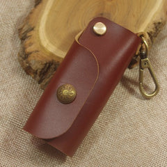 Mens Leather Keyholder With Clip Handmade KeyChain Key Holders KeyRings for Men