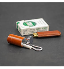 Mens Leather Portable Ashtray Travel Ashtray Pocket Cool Ashtray Lighter for Men