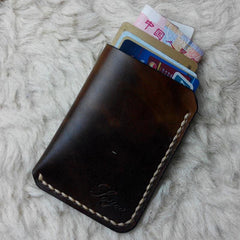 Mens Leather Slim Front Pocket Wallets Leather Cards Wallet for Men