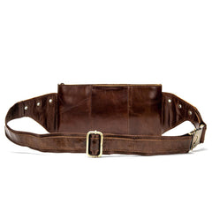 Vintage Brown Leather Men's Fanny Pack Waist Bag Brown Hip Pack Belt Bag For Men