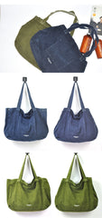 Navy Blue Canvas Mens Denim Bag Tote Bag Messenger Bag Army Green Denim Tote Shoulder Bag For Men and Women