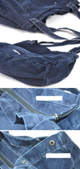 Navy Blue Canvas Mens Denim Bag Tote Bag Messenger Bag Army Green Denim Tote Shoulder Bag For Men and Women
