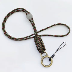 Brown Nylon Lanyards for Id Badge Nylon Braided Keychain Key Ring for Men Women