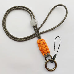 Brown Nylon Lanyards for Id Badge Nylon Braided Keychain Key Ring for Men Women