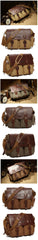 Canvas Leather Mens Vintage Khaki Travel Side Bag Green Messenger Bag Brown Courier Bag for Men