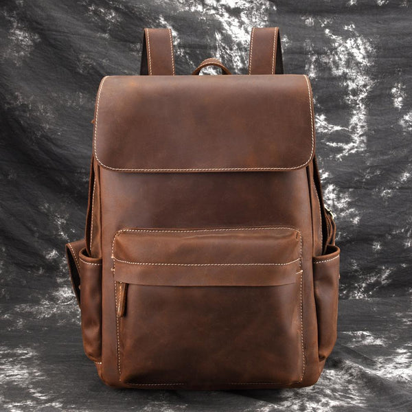 Cool Leather Mens Satchel Backpacks School Backpack Travel Backpack for Men