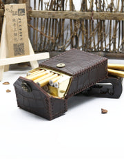 Cool Cigarette Holder Handmade Leather Mens Coffee Cigarette Holder Cases for Men