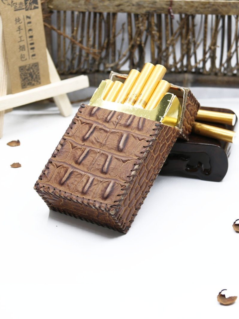 Cool Leather Cigarette Holder Handmade Mens Cigarette Holder Case for Men