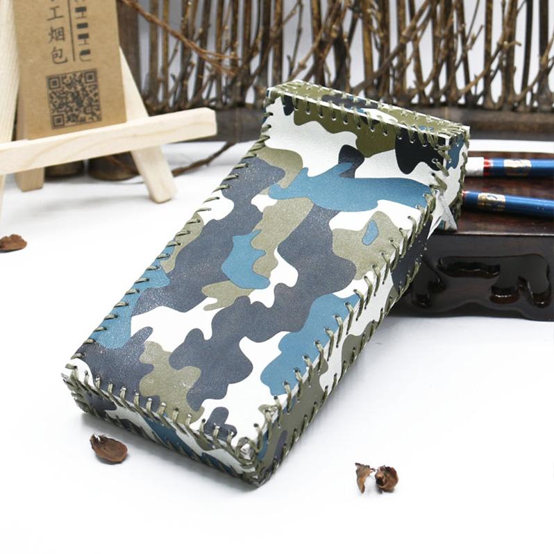 Handmade Leather Cigarette Holder Camouflage Leather Womens Cigarette Holder Case for Women