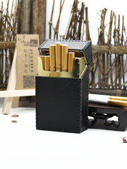 Cool Handmade Leather Cigarette Holder Mens Black Cigarette Holder Case for Men