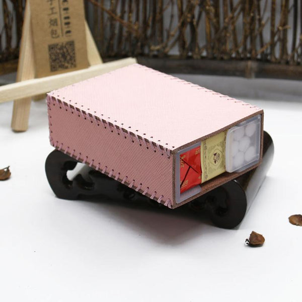 Handmade Leather Womens Pink Cute Cigarette Holder Case for Women