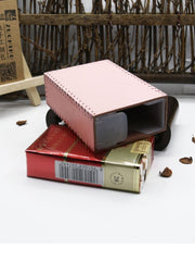 Handmade Leather Womens Pink Cute Cigarette Holder Case for Women