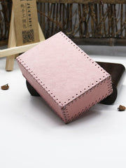 Handmade Leather Womens Pink Cute Cigarette Holder Case for Women