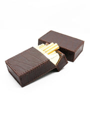 Cool Handmade Leather Mens Coffee Cigarette Holder Case for Men Alligator Pattern