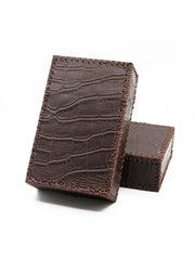 Cool Handmade Leather Mens Coffee Cigarette Holder Case for Men Alligator Pattern