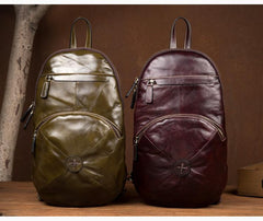 Green Cool Mens Leather Red Backpack Brown Satchel Backpacks School Backpacks for men