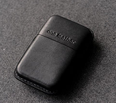 Handmade Black Leather Mens 11pcs Cigarette Holder Case Cool Custom Cigarette Case for Men