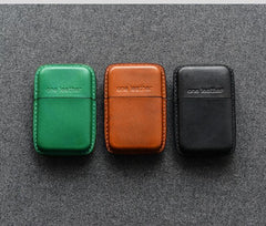 Handmade Green Leather Mens 11pcs Cigarette Holder Case Cool Custom Cigarette Case for Men