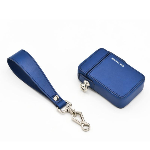 Cool Blue Leather Womens Mens 20pcs Cigarette Holder Case Wristlet Cigarette Case for Women