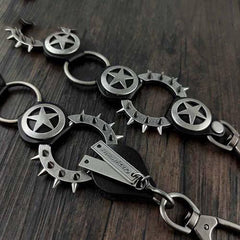 HEAVY METAL PUNK STAR BIKER SILVER WALLET CHAIN LONG PANTS CHAIN SILVER Jeans Chain Jean Chain FOR MEN