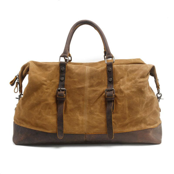 Mens Waxed Large Canvas Weekender Bag Canvas Travel Bag Canvas Overnight Bag for Men