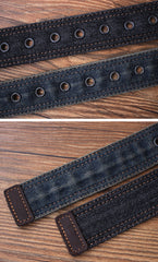Vintage BLue Mens Denim Slim Belts Denim Blue Belts Vintage Belts For Men