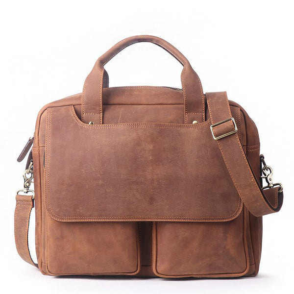 GENUINE LEATHER MENS COOL MESSENGER BAG BRIEFCASE WORK BAG BUSINESS BAG FOR MEN