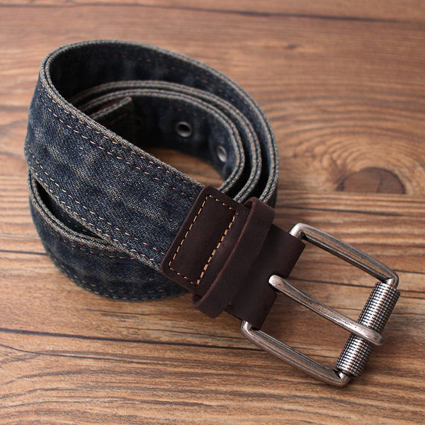 Vintage BLue Mens Denim Slim Belts Denim Blue Belts Vintage Belts For Men