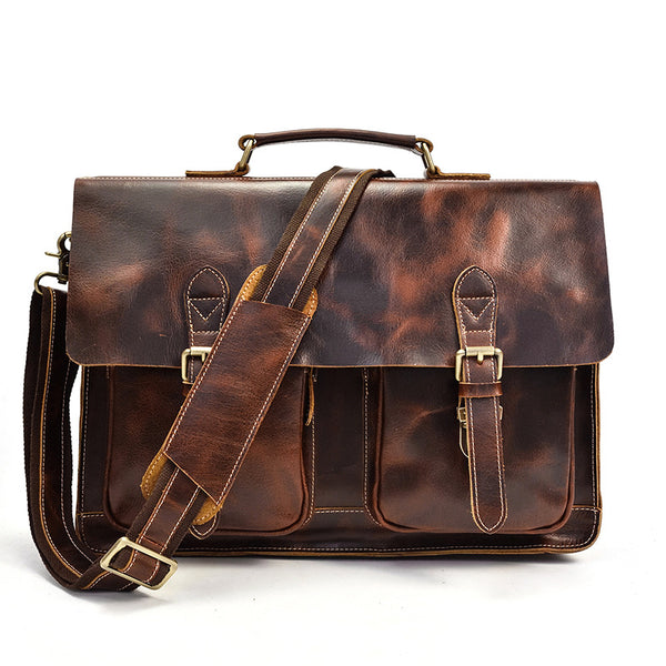 Genuine Leather Messenger Bag Cool Chest Bag Sling Bag Crossbody Bag Travel Bag Hiking Bag for men