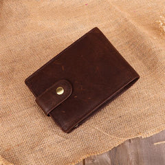 Small Trifold Leather Mens Wallet Brown Wallet Trifold Wallet Driver's License Wallet for Men