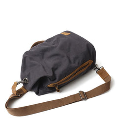 Cool Canvas Mens Sling Bag Backpack Travel Chest Bag Canvas Barrel Bag for Men