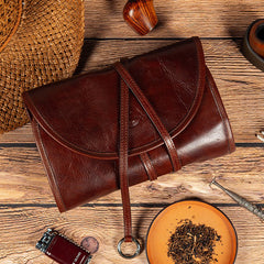 Genuine Leather Tobacco Pipe Pouch, Pipe Rollup Bag, The Pipe Smoker's Full Set, Handmade Pipe Tobacco Case