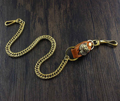 Cool Wolf Brass Mens wallet Chain Wolf Biker Chain Wallet Pants Chain For Men