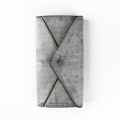 Handmade Leather Mens Gray Envelope Long Wallet Blue Long Wallet Clutch Bag For Men