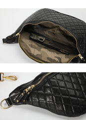 Fashion BLACK LEATHER MEN'S 12 INCHES Saddle Side Bag BLACK MESSENGER BAGs Courier BAG FOR MEN