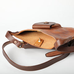 Vintage Tan Handmade LEATHER MEN'S Side BAG Courier Bag MESSENGER BAG Black Leather Postman BAG FOR MEN