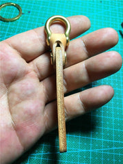 Beige Handmade Leather Brass Keyring Moto KeyChain Leather Keyring Moto Cross Key Holders Key Chain Key Ring for Men