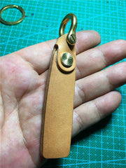 Red Handmade Leather Brass Keyring Moto KeyChain Leather Keyring Moto Cross Key Holders Key Chain Key Ring for Men