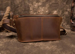 Retro Brown LEATHER MENS FANNY PACK FOR MEN BUMBAG Vintage WAIST BAGS