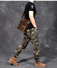 Retro Brown Leather Mens Business Clutch Bag Side Bag Handbag Small Messenger Bag For Men